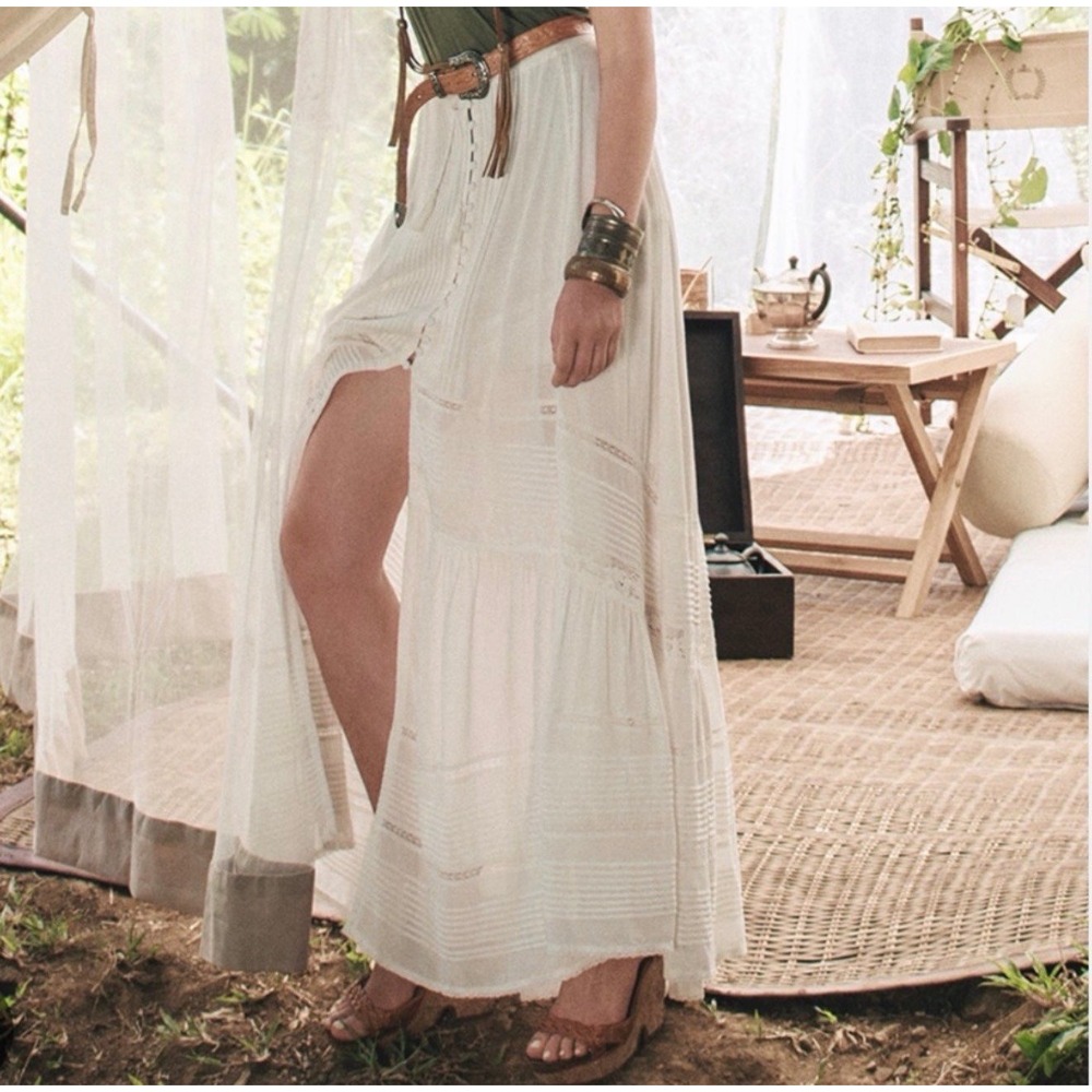 Spell & The Gypsy Collective Designs Sienna Luxe White Lace Boho Maxi Skirt